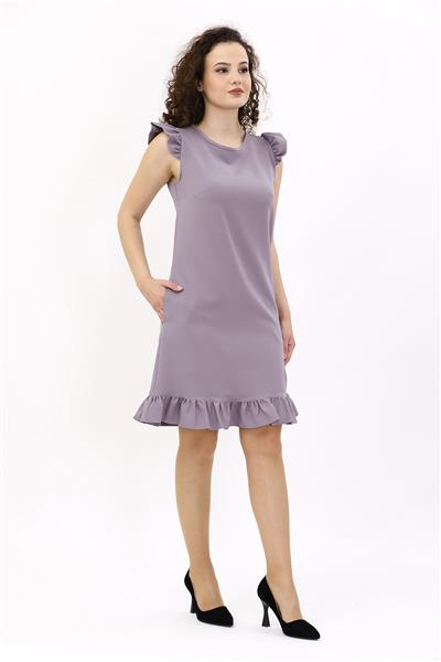 Fırfırlı Elbise-Antrasit