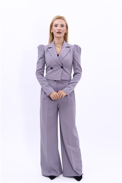 Gömlek Yaka Kısa Ceket & Erkek Yaka Drape Kollu Kısa Ceket-Antrasit