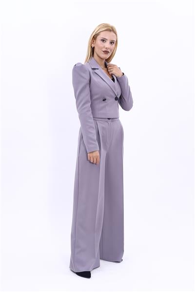 Gömlek Yaka Kısa Ceket & Erkek Yaka Drape Kollu Kısa Ceket-Antrasit