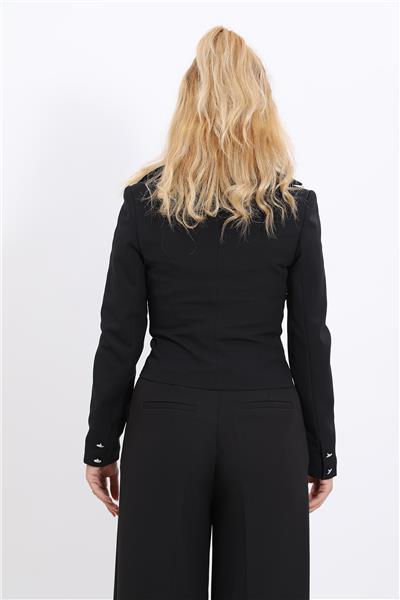 Gömlek Yaka Kuruvaze Kısa Ceket-Siyah