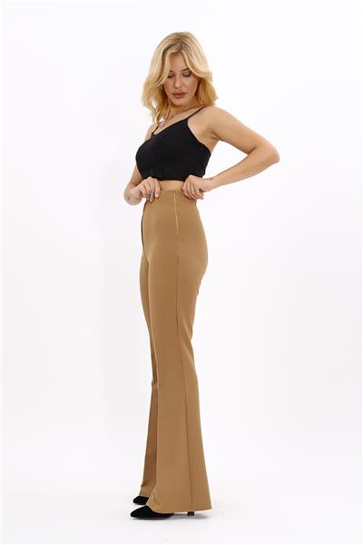 İspanyol Paça Pantolon-Camel