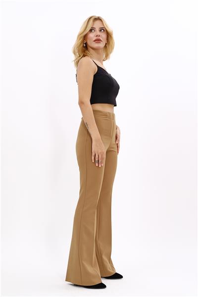 İspanyol Paça Pantolon-Camel