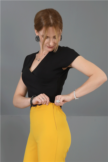 İspanyol Paça Pantolon-Hardal - 5003100