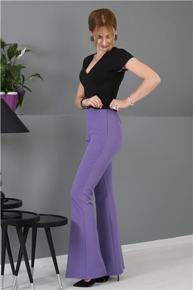 İspanyol Paça Pantolon-Lila