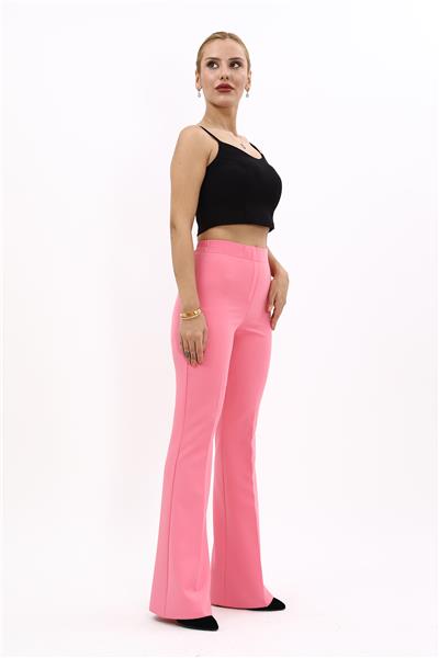İspanyol Paça Pantolon-Pembe