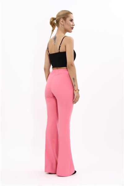 İspanyol Paça Pantolon-Pembe