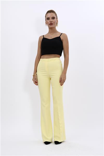 İspanyol Paça Pantolon-Sarı