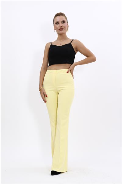 İspanyol Paça Pantolon-Sarı