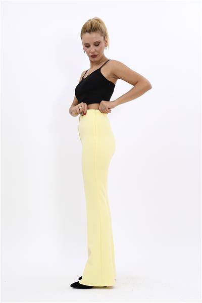 İspanyol Paça Pantolon-Sarı
