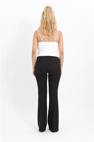 İspanyol Paça Pantolon-Siyah