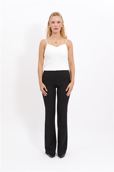 İspanyol Paça Pantolon-Siyah