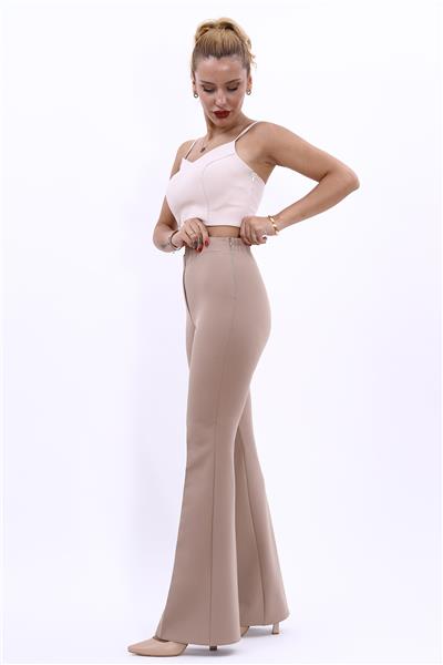 İspanyol Paça Pantolon-Taş