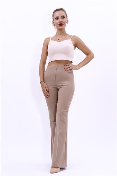 İspanyol Paça Pantolon-Taş