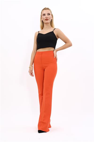 İspanyol Paça Pantolon-Turuncu