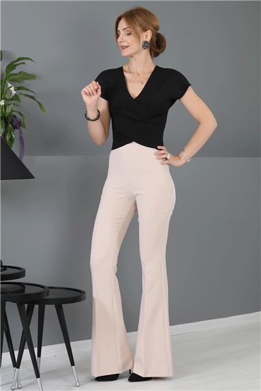 İspanyol Paça Pantolon-Vizon