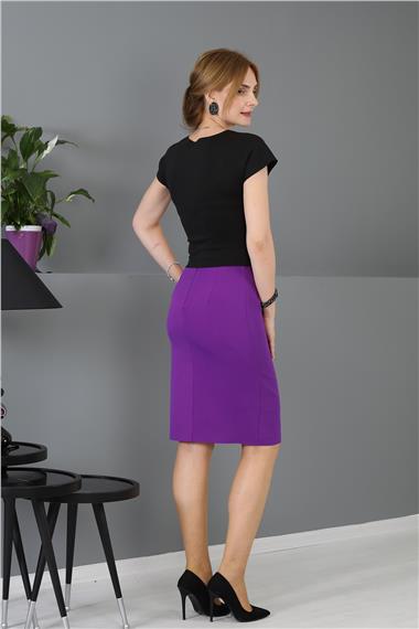 Düz Dar Etek-Mürdüm