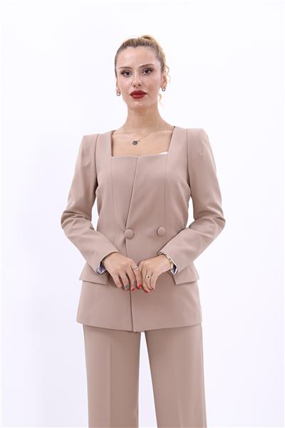 Kare Yaka Ceket-Taş