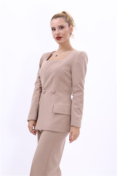 Kare Yaka Ceket-Taş