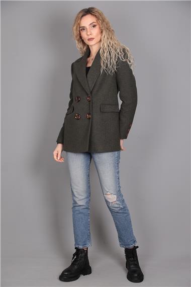 Kaşe Blazer Ceket-Haki