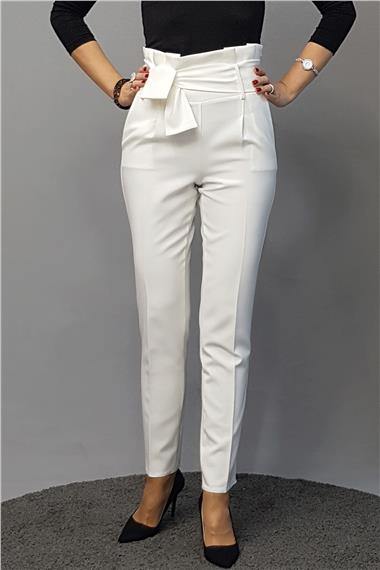 Modelli Dar Paça  Pantolon-Beyaz