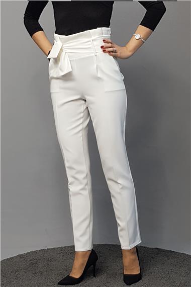 Modelli Dar Paça  Pantolon-Beyaz