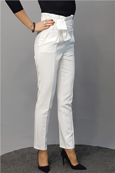 Modelli Dar Paça  Pantolon-Beyaz