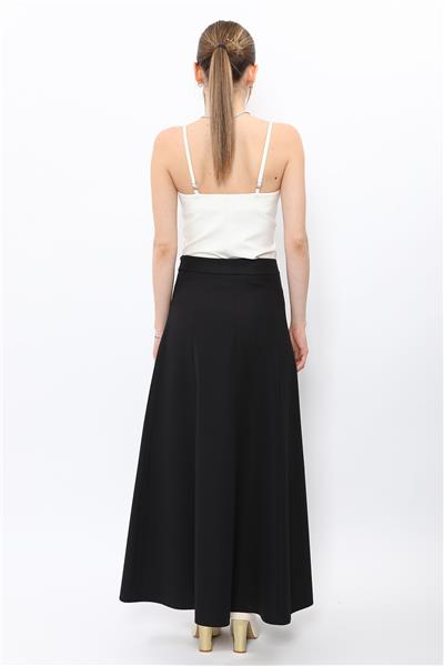 Kemerli 8 Parça Etek-Siyah