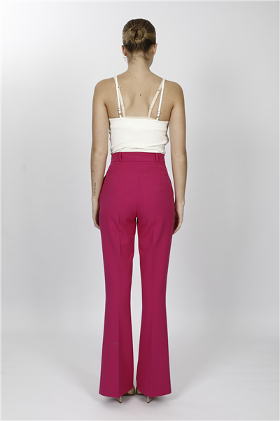 Kemerli İspanyol Paça Pantolon-Fuşya