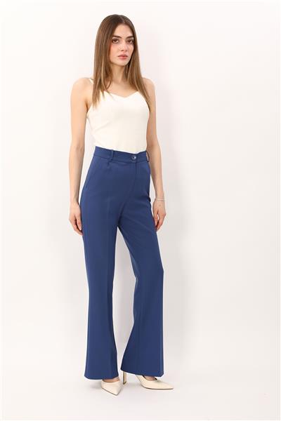 Kemerli İspanyol Paça Pantolon-İndigo