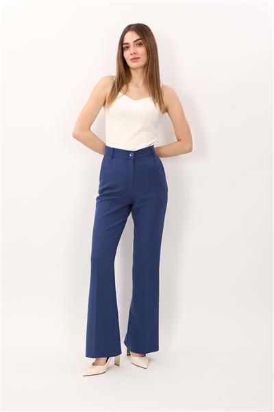 Kemerli İspanyol Paça Pantolon-İndigo
