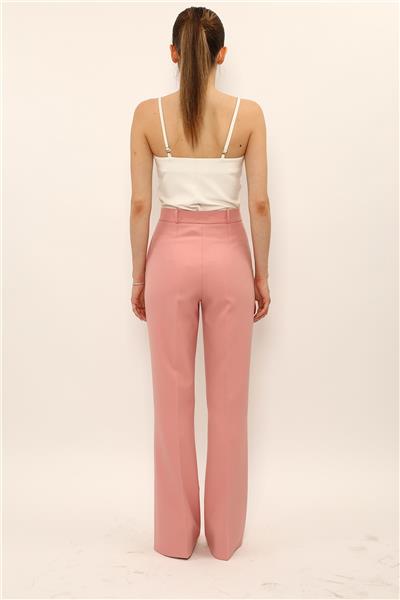 Kemerli İspanyol Paça Pantolon-Pudra