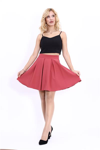 Kısa Kloş Etek-Kiremit