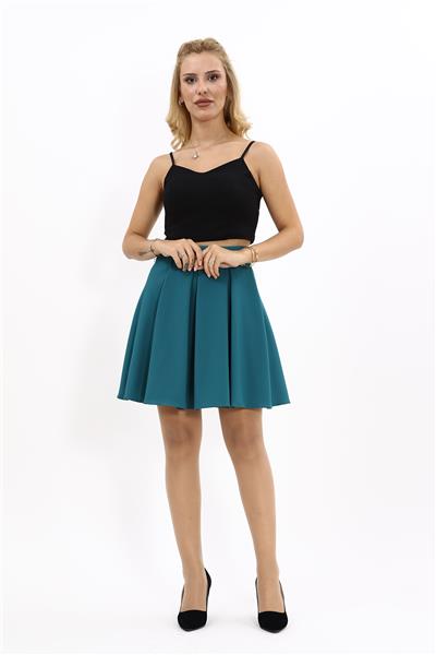 Kısa Kloş Etek-Petrol