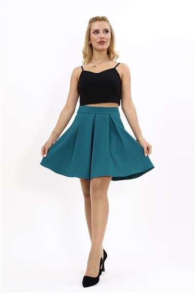 Kısa Kloş Etek-Petrol