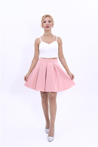 Kısa Kloş Etek-Pudra