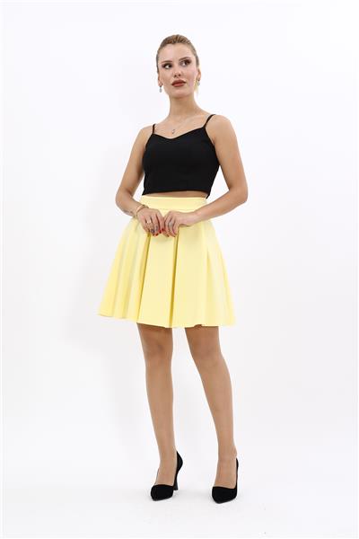 Kısa Kloş Etek-Sarı