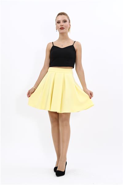 Kısa Kloş Etek-Sarı