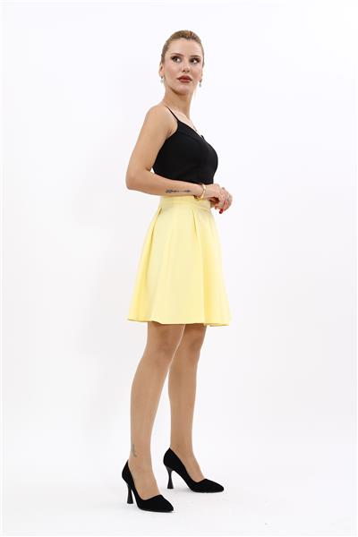 Kısa Kloş Etek-Sarı