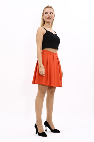 Kısa Kloş Etek-Turuncu