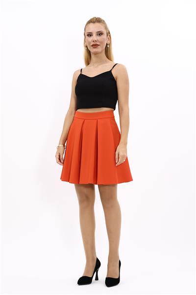 Kısa Kloş Etek-Turuncu
