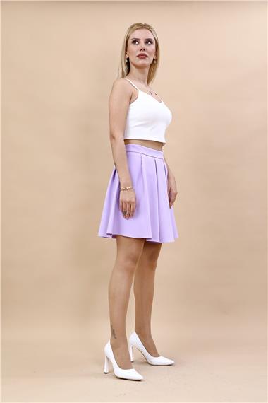 Kısa Kloş Etek-Menekşe