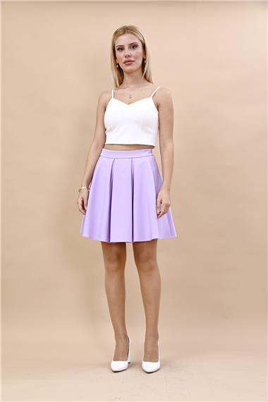 Kısa Kloş Etek-Menekşe