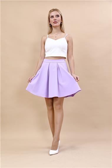 Kısa Kloş Etek-Menekşe