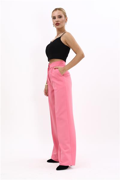 Korsaj Kemer Palazzo Pantolon-Pembe