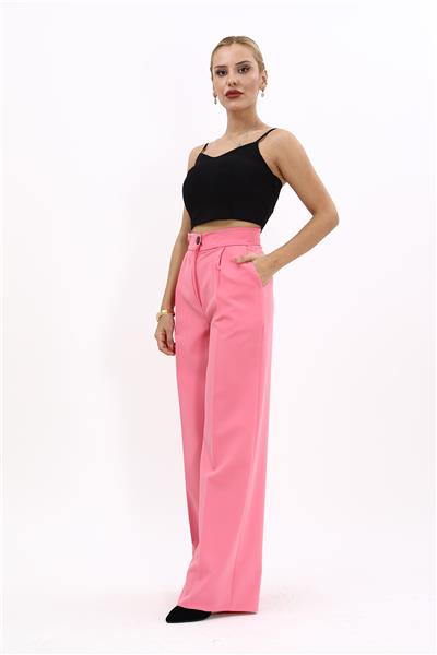 Korsaj Kemer Palazzo Pantolon-Pembe