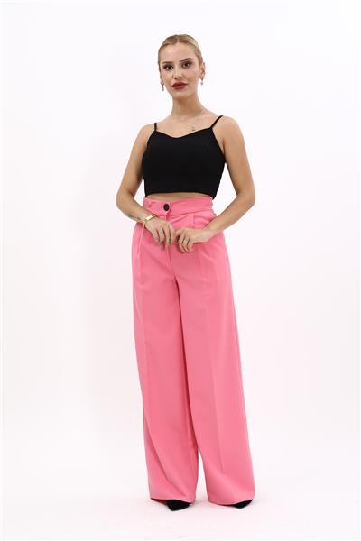 Korsaj Kemer Palazzo Pantolon-Pembe