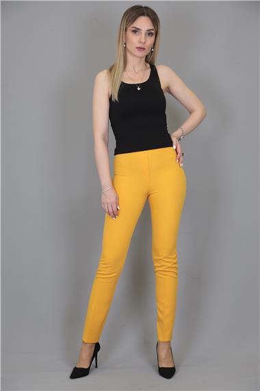 Lastikli Dar Paça Pantolon-Hardal