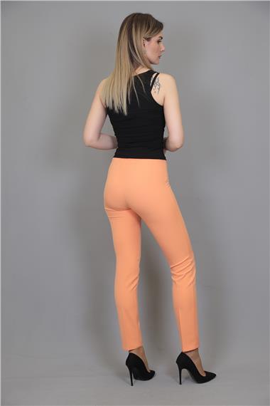 Lastikli Dar Paça Pantolon-Şeftali