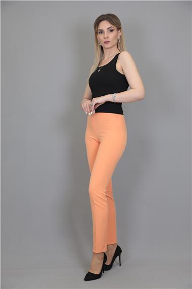 Lastikli Dar Paça Pantolon-Şeftali