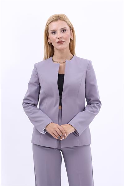 Oval Yaka Yandan Kuplu Klasik Ceket-Antrasit